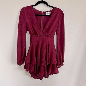 Princess Polly wine red romper. Size 0.